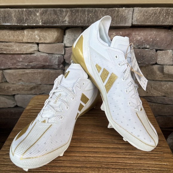 Adidas Adizero Electric White Gold Football Cleats IE4381 Mens Size 8.5. - Picture 1 of 16